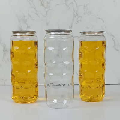 Le bevande casalinghe mungono i barattoli di plastica della radura del tè 500ml con la copertura facile di tirata