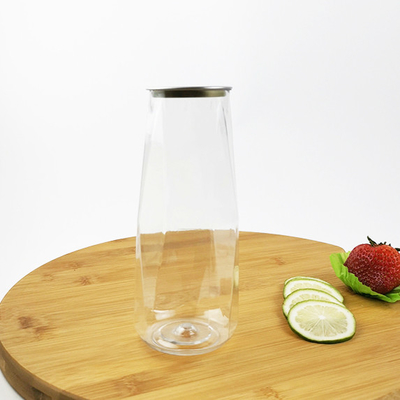 Bottiglia di acqua di plastica da 500 ml, a forma di diamante, sicura per l'alimentazione Contenitori di stoccaggio privi di BPA/bottiglie di succo per cereali, farina, zucchero