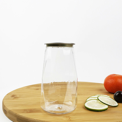 Barattoli del recipiente di plastica dell'ANIMALE DOMESTICO del latte 380ml del tè con la copertura facile di tirata