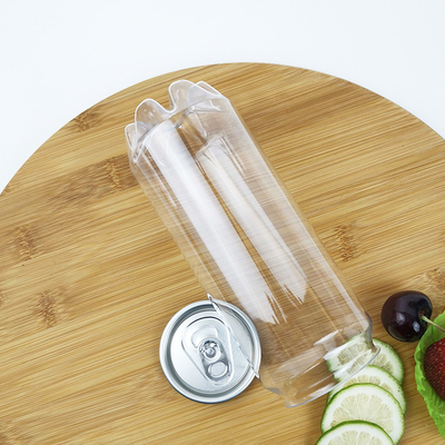 Il contenitore di alimento di plastica da 0,5 litri stona i chiari contenitori di plastica dell'ANIMALE DOMESTICO con i coperchi della latta