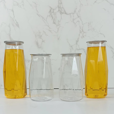 Spuntini barattoli di stoccaggio dell'ANIMALE DOMESTICO dei coperchi di Juice Storage Container With Snap da 0,5 litri