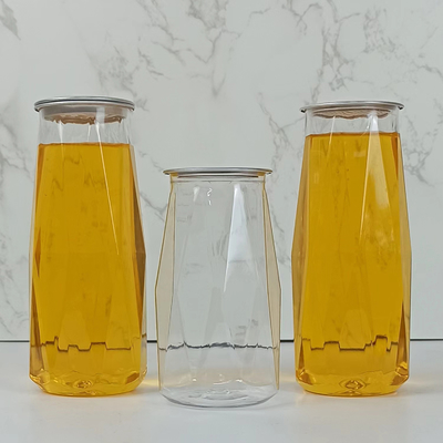 barattoli aperti facili di stoccaggio dell'ANIMALE DOMESTICO di Diamond Shape Dry Goods delle latte 0.5L
